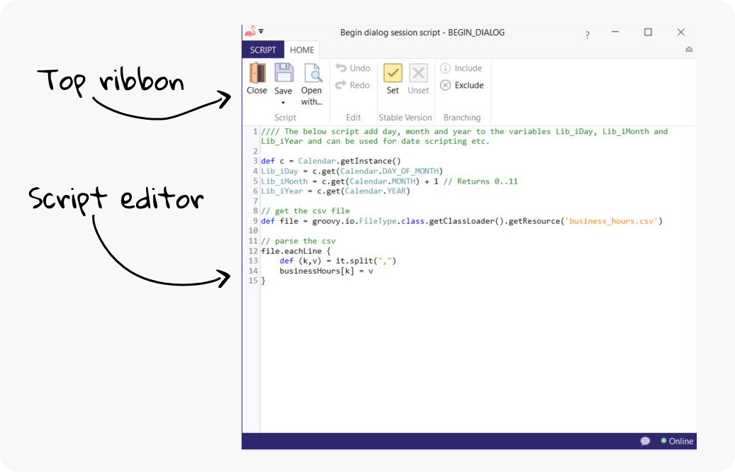 global script window